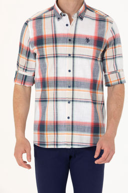 U. S. Polo Assn Мужская темно-синяя рубашка в шотландскую клетку - U.s. polo assn фото 6