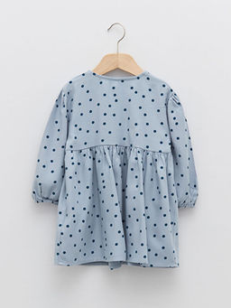 Bisiklet Yaka Uzun Kollu Bask?l? K?z Bebek Elbise - Waikiki фото 2