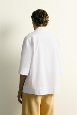 CAMISA BOXY FIT RAYAS / Blanco - Zara фото 3