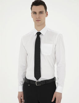 Beyaz Regular Fit Uzun Kollu Basic G_mlek - Pierre cardin фото 3