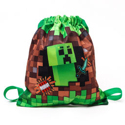 Сумка детская «Пиксели», 35×30 см, зелёная