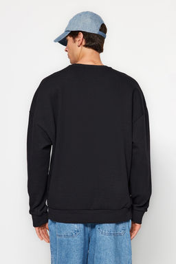 TRENDYOL MAN Siyah-Gri Melanj 2li Paket Oversize/Genis Kesim Ici Polar/S?cak Tutan Sweatshirt TMNAW24SW00001 - Trendyolmilla фото 8