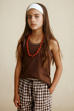 PANTAL?N CUADRO VICHY CREATED BY CARAMEL LONDON X ZARA / Chocolate  фото 6
