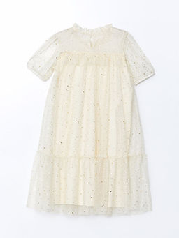 Bisiklet Yaka I??lt?l? K?z ?ocuk Elbise