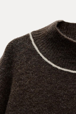 KNIT SWEATER WITH CONTRAST TRIMS - Zara фото 5