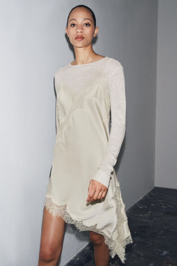 LONG SLEEVE T-SHIRT WITH LINEN - Zara фото 4
