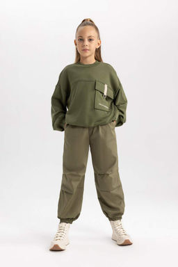 Хлопковые брюки с парашютом для девочек - Defacto фото 7