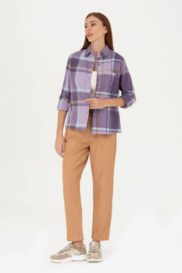 Женская фиолетовая рубашка с длинным рукавом Неожиданная скидка в корзине - U.s. polo assn фото 4