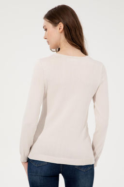 Kad_n Krem Basic Kazak