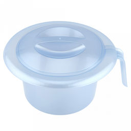 Горшок детский пластмассовый д21см, h13,5см, полипропилен, с крышкой, голубой перламутр (Россия)