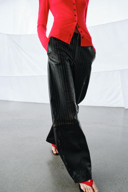 STRIPED LEATHER TROUSERS ZW COLLECTION LIMITED EDITION - Zara фото 11