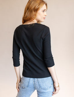 Джемпер из тонкого премиального трикотажа в рубчик - Vilatte фото 4