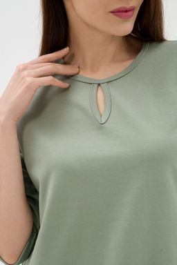 Кофта женская из коттон фита Анфиса полынь - Амадэль фото 7