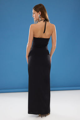 TRENDYOLMILLA Siyah Gul Detayl? Orme Maxi S?k Abiye & Mezuniyet Elbise TPRSS25AE00065  фото 4