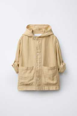 SOBRECAMISA CAPUCHA 100% LINO / Mostaza - Zara фото 2