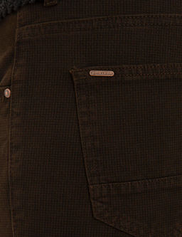 Koyu Kahverengi Slim Fit Kanvas Pantolon