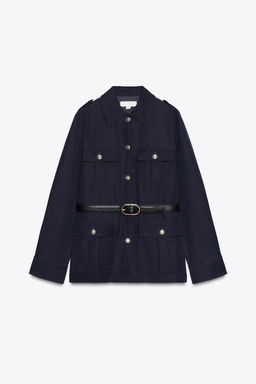 BELTED JACKET WITH PATCH POCKETS - Zara фото 5
