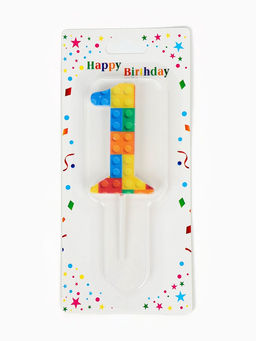 Цена за 3 шт. Свеча для торта «Лего» цифра 1