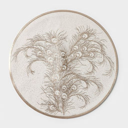 Набор салфеток сервировочных Доляна Павлин, 2 шт, d=38 см, цвет бежевый  фото 11