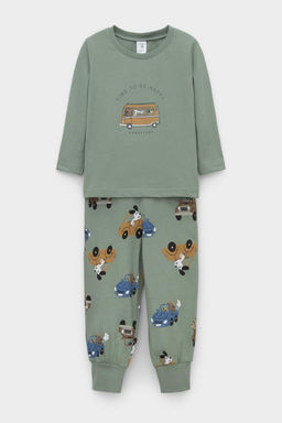 К 1606/милитари,собачки в машинках пижама д/дет яс