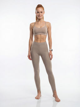 Легинсы со штрипками бифлекс женские серого цвета 307_1Sr - Mtforce фото 22