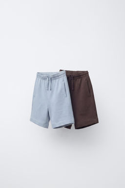 PACK DOS BERMUDAS LISAS / Marr?n-Azul