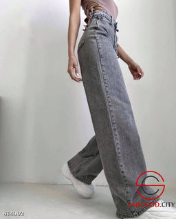 Джинсы трубы с высокой посадкой