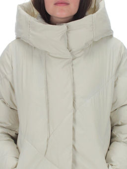 22339 BEIGE Пальто стеганое зимнее женское (200 гр. холлофайбера) - Фабричный китай фото 11