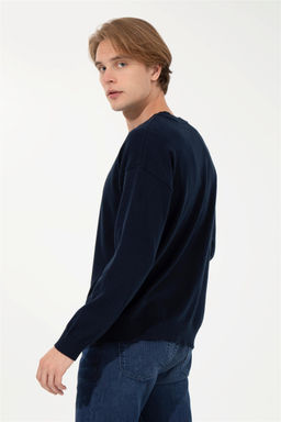 U. S. Polo Assn Мужской темно-синий трикотажный свитер с круглым вырезом - U.s. polo assn фото 11