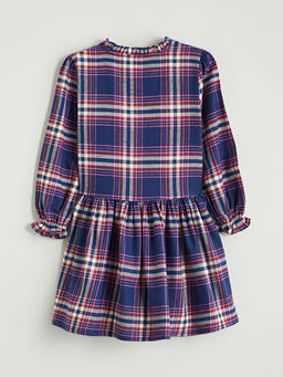 Bisiklet Yaka Ekose K?z ?ocuk Elbise