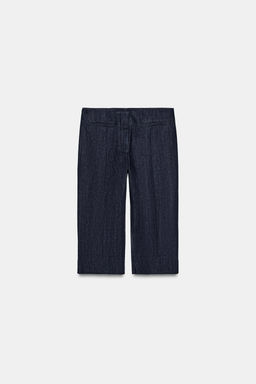 PANTAL?N CAPRI DENIM ZW COLLECTION / Azul - Zara фото 5