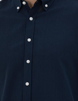 Lacivert Slim Fit Uzun Kollu G_mlek