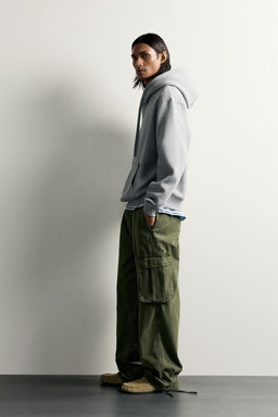 SUDADERA RELAXED FIT CAPUCHA B?SICA / Gris vigor? - Zara фото 4