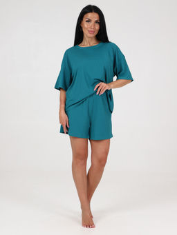 012 ЖЕНСКАЯ ПИЖАМА (шорты) (Бирюза) - А-дина фото 2