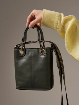 Сумка кожаная кросс-боди Deboro 30347 зеленый дракон