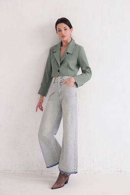 12175 Джинсы-трубы голубые