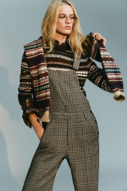 CHECKED WOOL BLEND JUMPSUIT - Zara фото 2