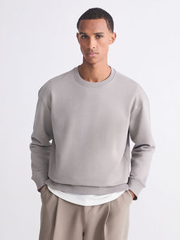 Bisiklet Yaka Erkek Kal?n Sweatshirt