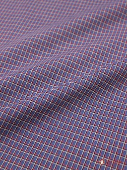 Пестрядь Средняя двухцветная клетка на джинсово-синем, ш.1.45м, хлопок-95%, п/э-5%, 130гр/м.кв