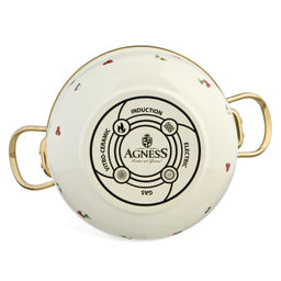 КАСТРЮЛЯ ЭМАЛИРОВАННАЯ AGNESS СО СТЕКЛЯННОЙ КРЫШКОЙ СЕРИЯ CELEBRATION, 3.6 Л, 22*13 СМ фото 4