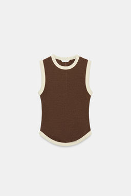 CAMISETA VIVOS CONTRASTE / Marr?n - Zara фото 6