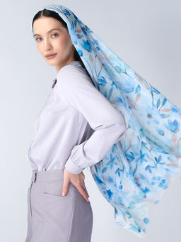 Большой, мягкий, тонкий и очень нежный двусторонний палантин с рисунком