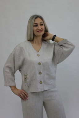 Жакет Лен 100% - Елецкие узоры фото 3