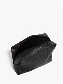 Косметичка ONE COLOR, на молнии, искусственная кожа, чёрная