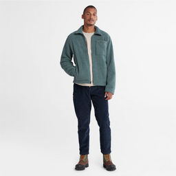 Мужская куртка Timberland Overshirt Fleece зеленая  фото 5