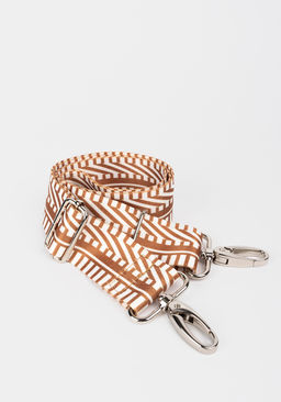 Ремень из стропы №8 | ткань | гладкий | цветной | Бежевая с белыми линиями | 32420 - L-craft фото 2