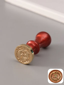 Печать для сургуча с пластиковой ручкой «Венок с буквой R», 2.5×2.5×6.3 см