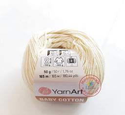 Беби коттон (Baby cotton) пряжа YarnArt 50%хлопок 50%акрил10x50г/165м