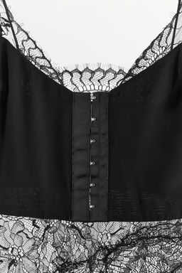 TOP COMBINADO TIRANTES ENCAJE / Negro - Zara фото 7