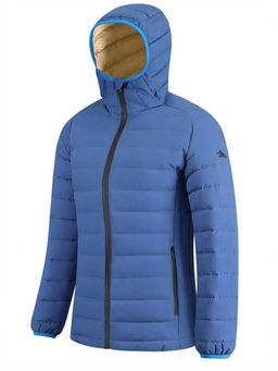 Куртка женская стёганая с капюшоном с графеновой подкладкой синего цвета 9624_1S